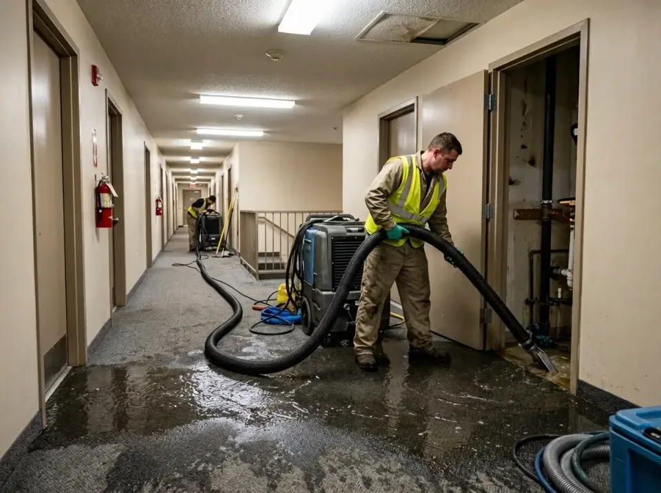 multi-unit-apartment-hallway-f-005 — frequently asked questions, Emergency Burst Pipe Water Extraction & Removal in Grand Ba…
